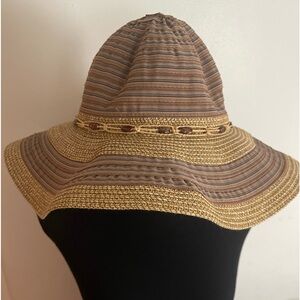 Scala Collezione Striped Wide Brim